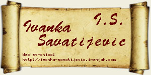 Ivanka Savatijević vizit kartica